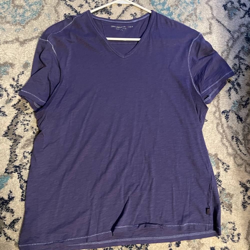 John Varvatos Star USA Purple V-neck Shirt